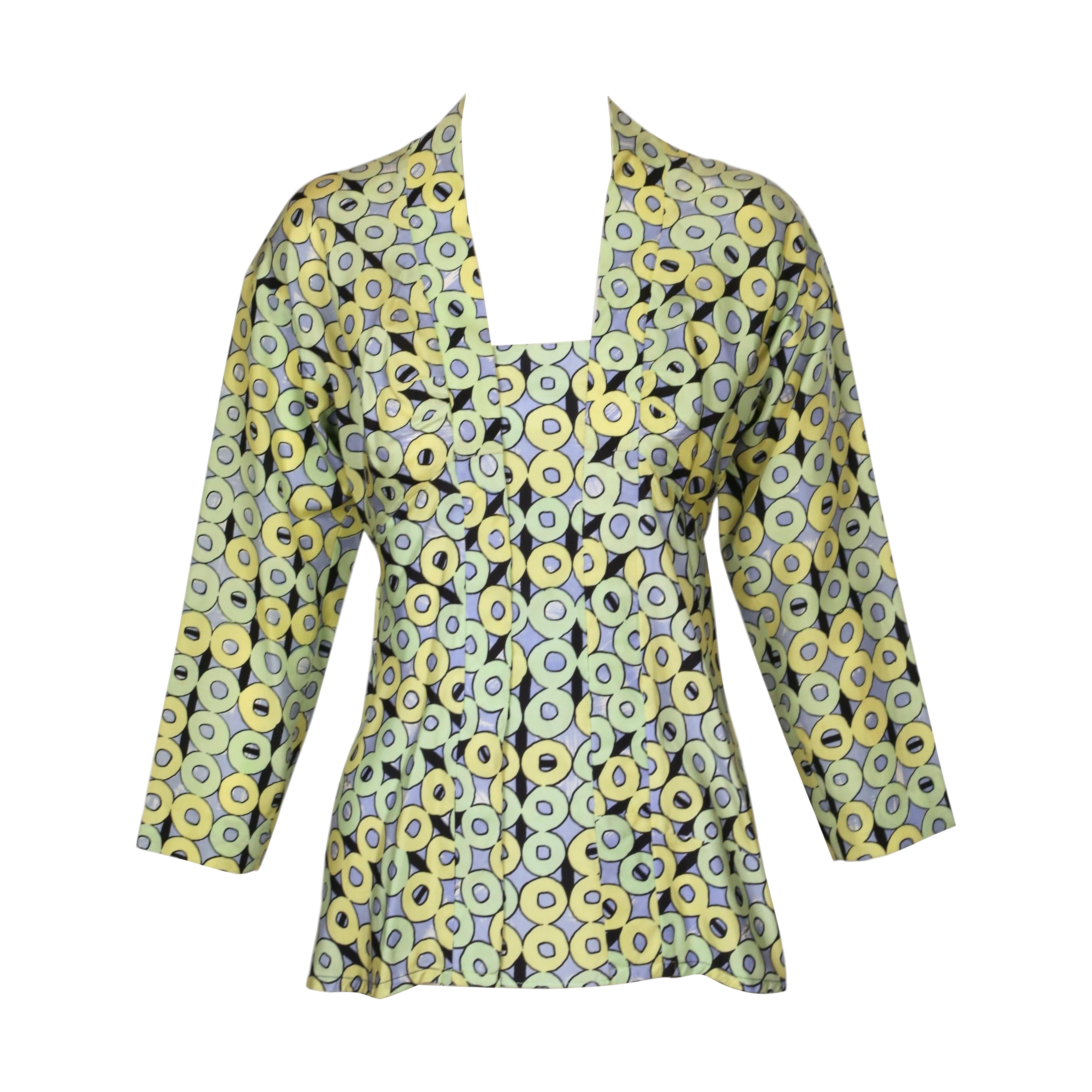 1970's EMILIO PUCCI geometric printed silk blouse