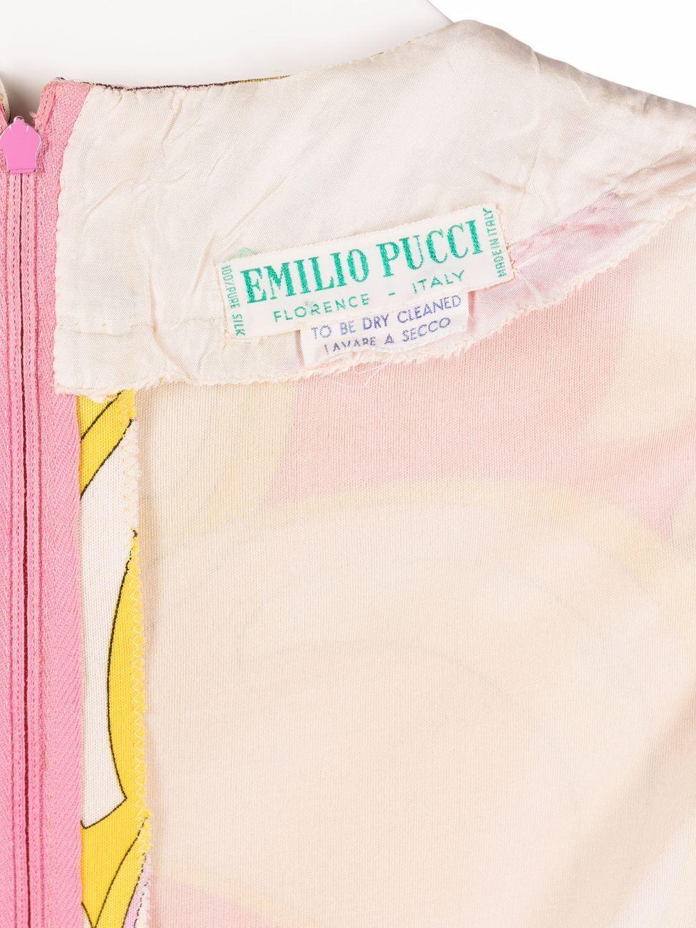 Robe Emilio Pucci en soie multicolore des années 1970 Pour femmes en vente