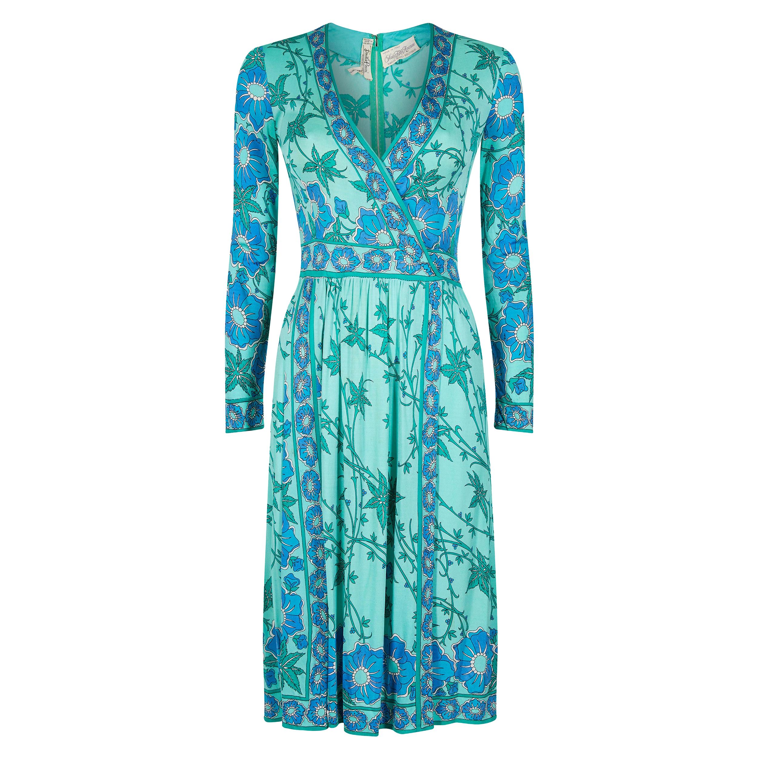 turquoise jersey dress