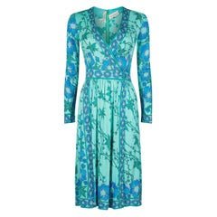 1970s Emilio Pucci Turquoise Silk Jersey Dress