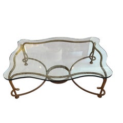 1970s Emilio Rey Bronze Cord Cocktail Table
