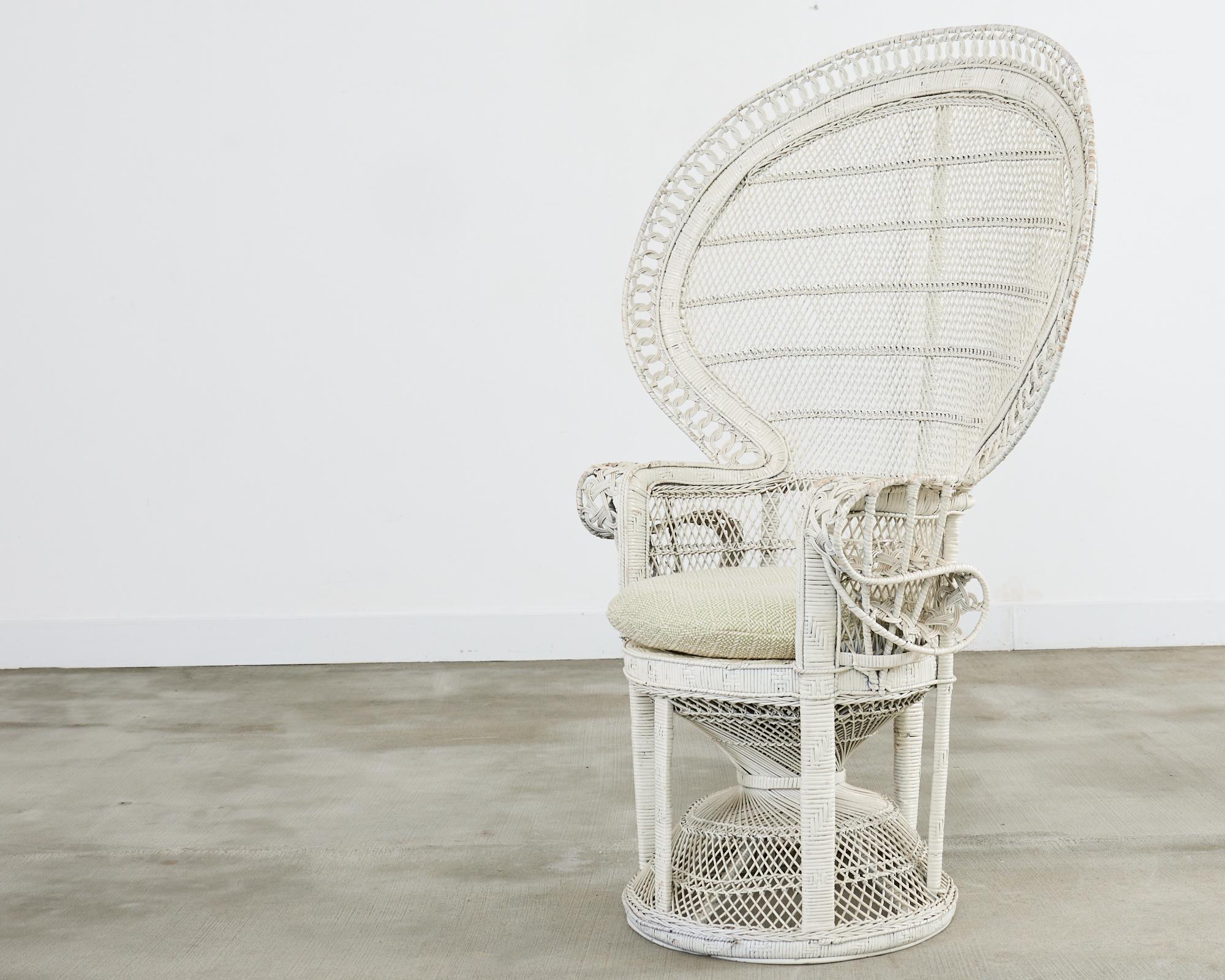 Hollywood Regency 1970s Emmanuelle Peacock Chair For Sale