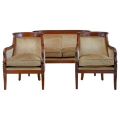 1970s Empire Revival 3-Piece Mahogany Suite