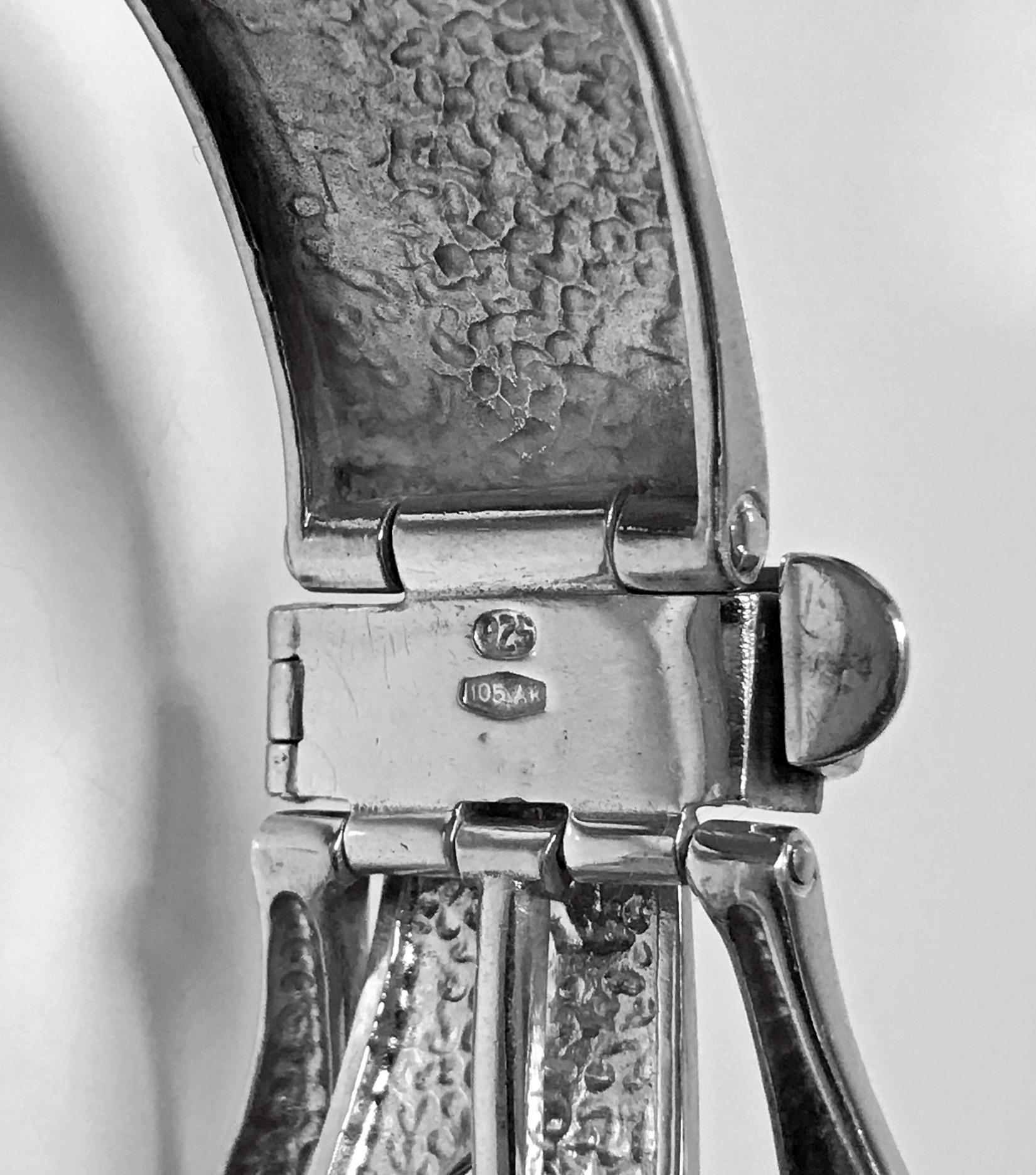 1970s Enamel Sterling Buckle Bracelet 1