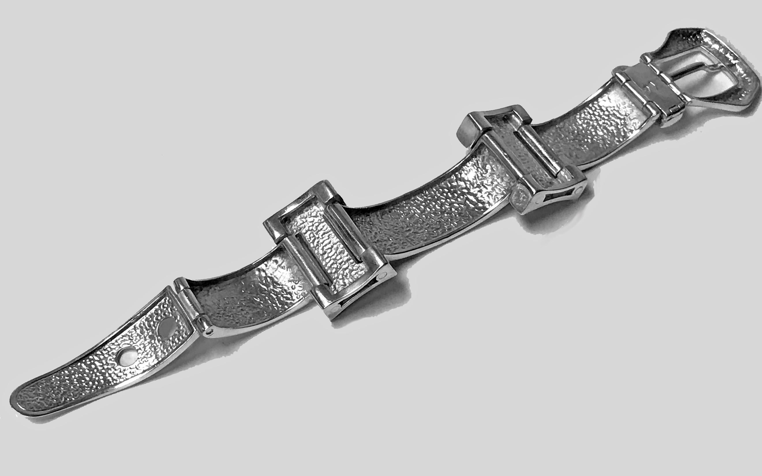 1970s Enamel Sterling Buckle Bracelet 2
