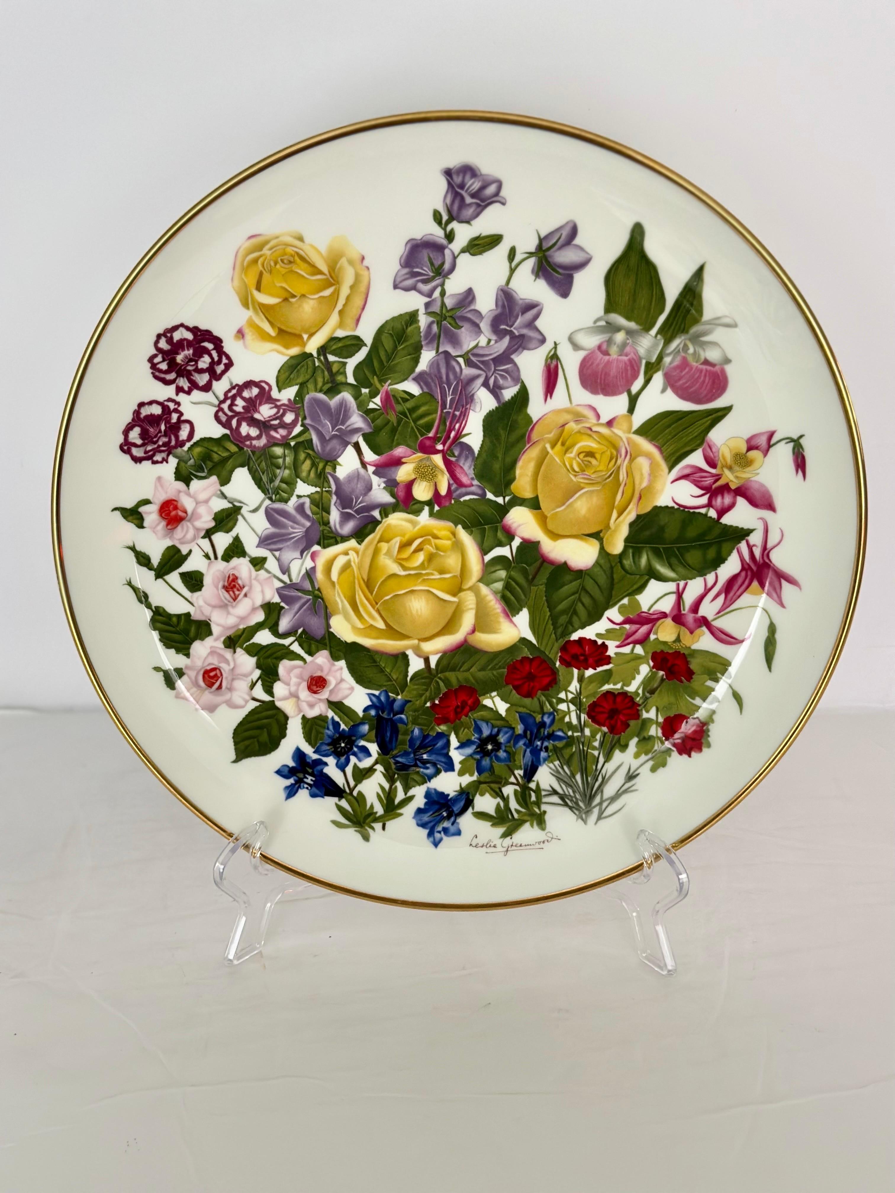 1970s England Wedgewood Porcelain Flower Plates – Set of 6 2