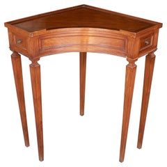 1970s English Mahogany Corner Table
