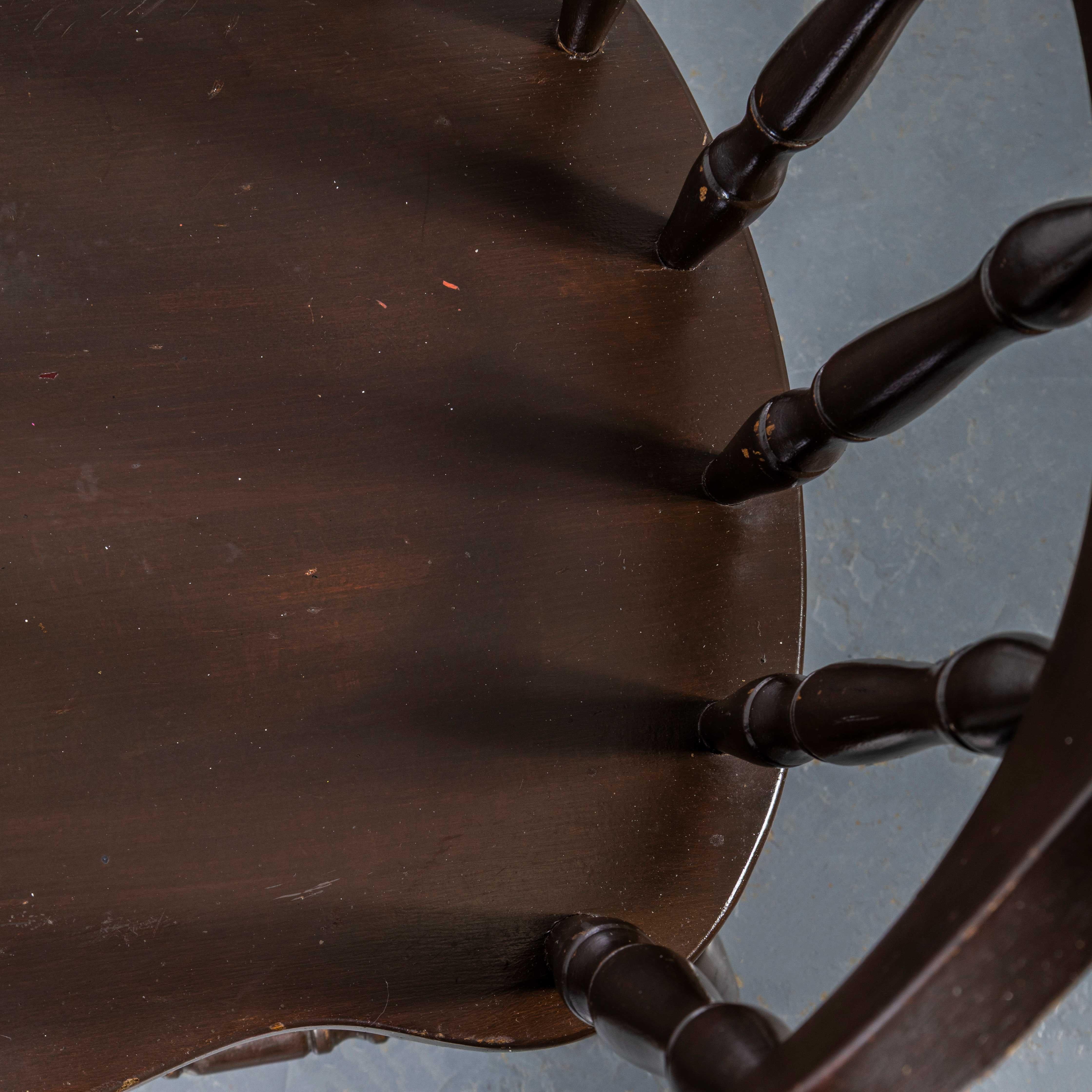 Pine 1970's English Penny Dining Arm Chairs - Pair For Sale