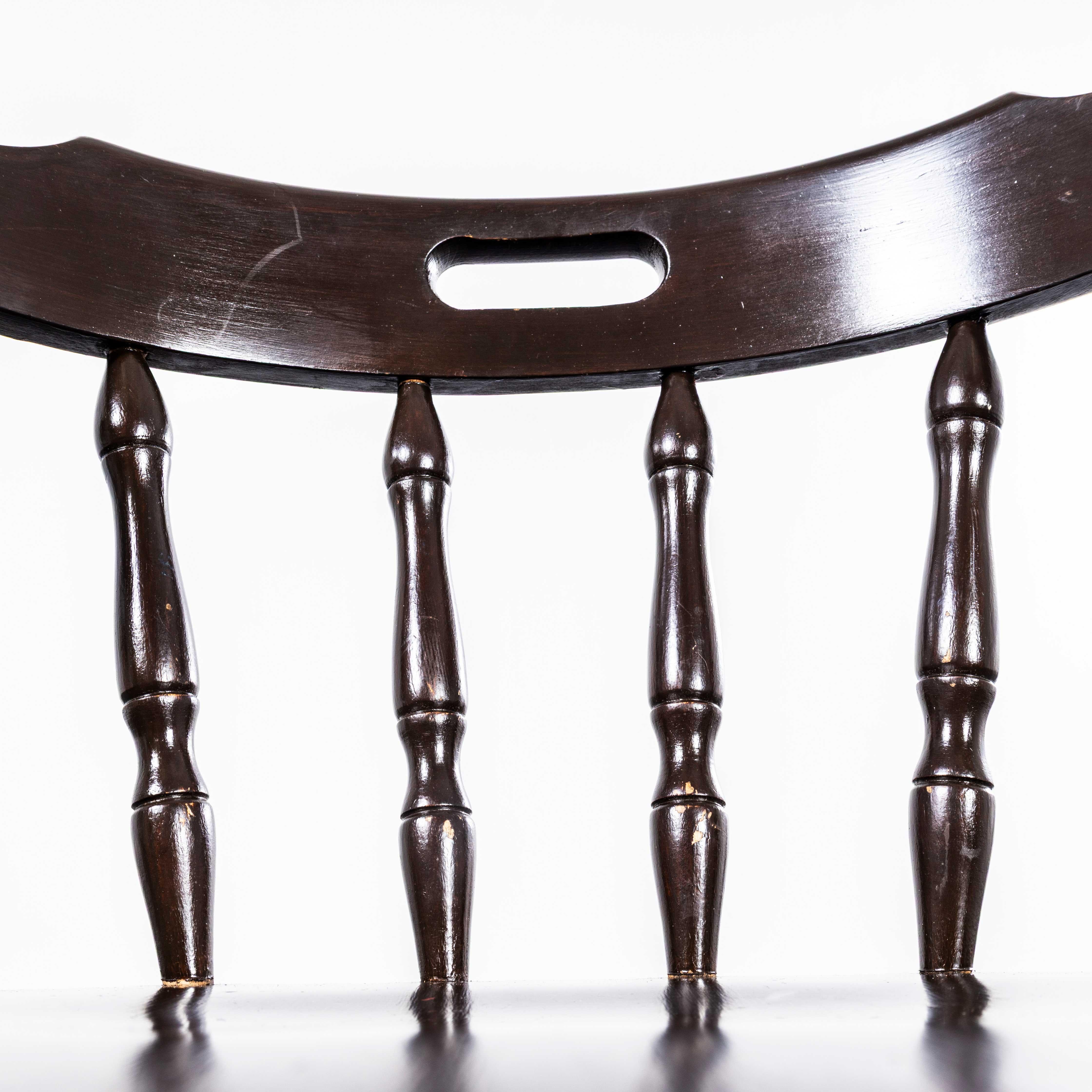 1970's English Penny Dining Arm Chairs - Pair For Sale 3