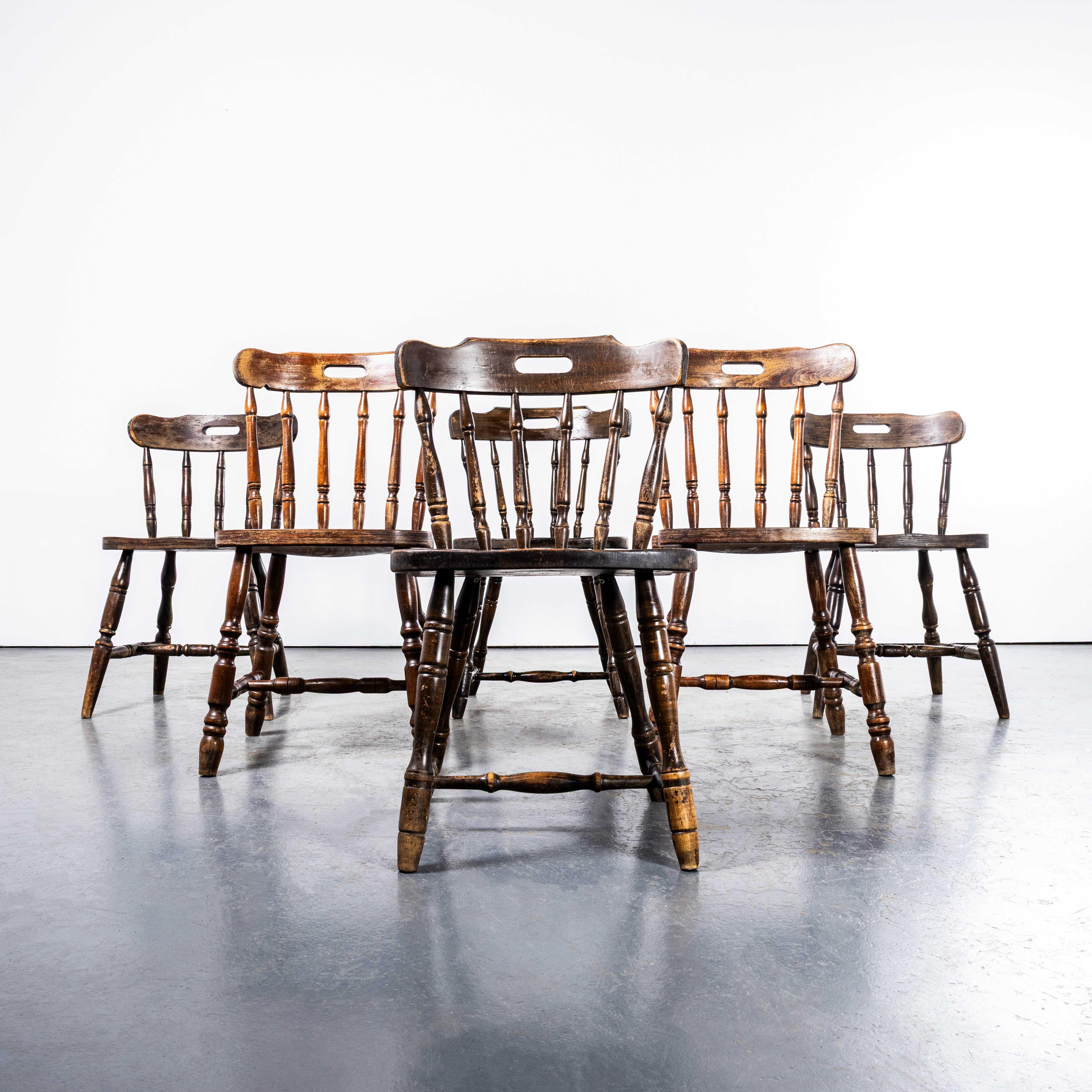 Late 20th Century 1970's English Penny Public House Dining Chairs For Sale