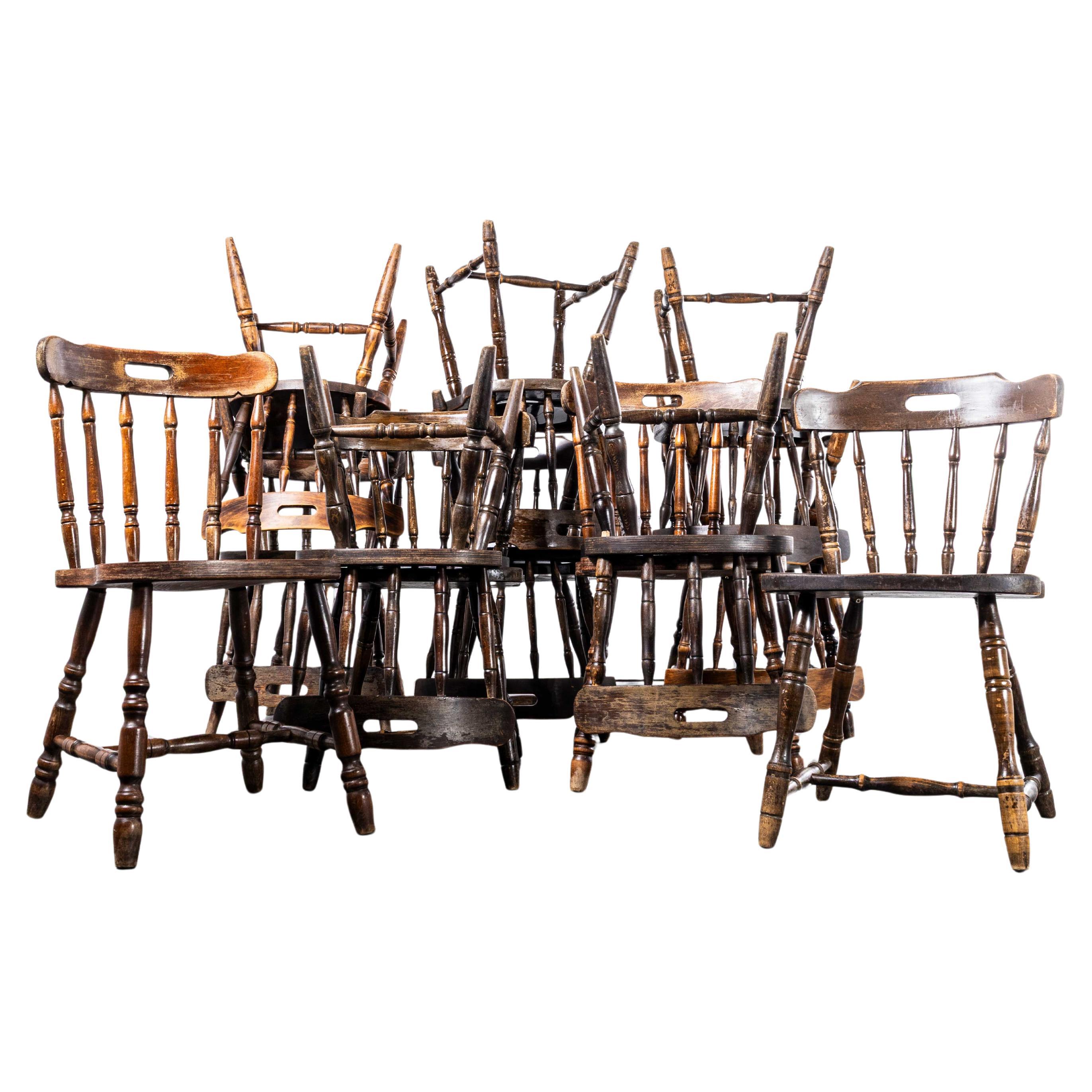 1970's English Penny Public House Dining Chairs For Sale