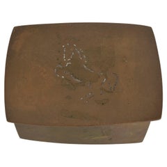 1970s Engraved Horse on Bronze Keepsake Box Wah Ming Chang California