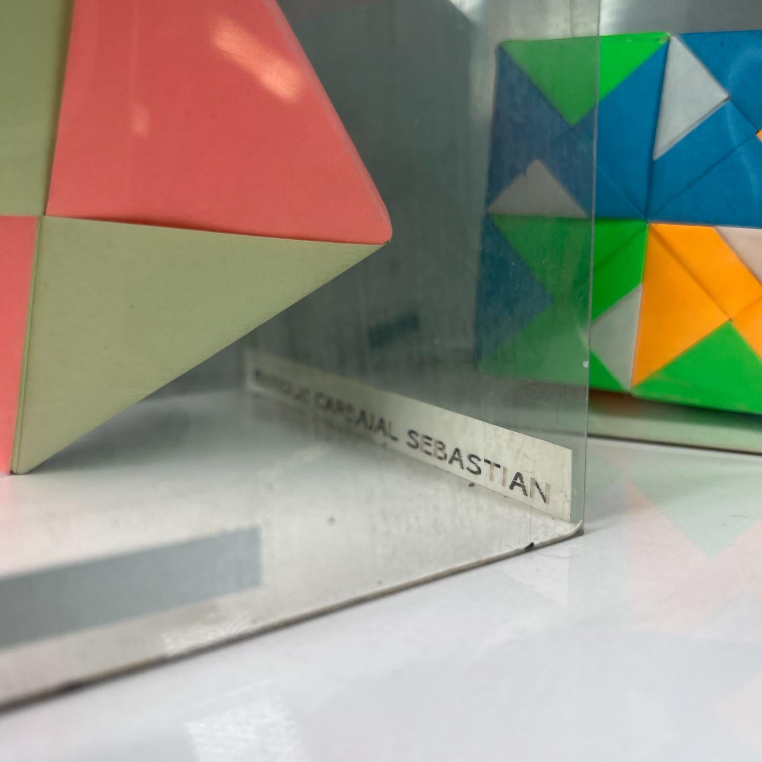 1970s Enrique Sebastián Carbajal Clear Block Color Wrap Modernist Sculpture 7