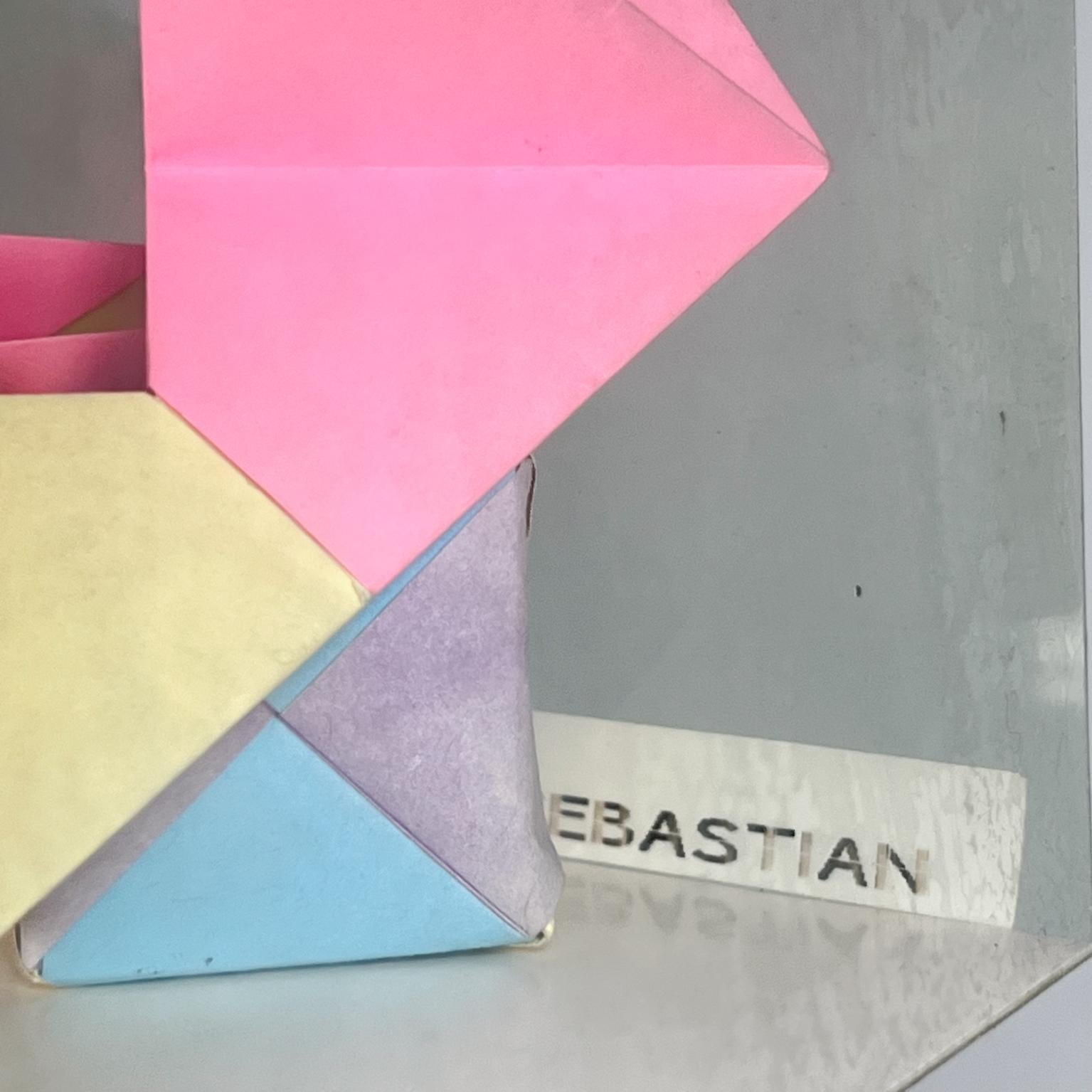 Paper 1970s Enrique Sebastián Carbajal Clear Block Color Wrap Modernist Sculpture