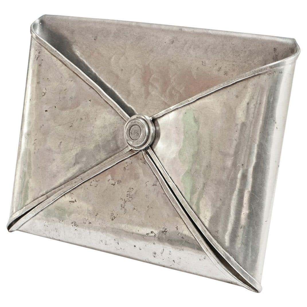 1970s Envelope Shaped Pewter Metal Letter Holder by Jean Goardere For ...