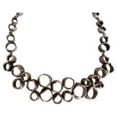 Collar modernista sueco Eric Scott Robbert de plata de ley de los años 70