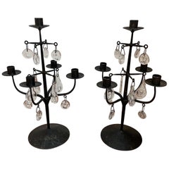 1970s Erik Hoglund Kosta Boda candelabras
