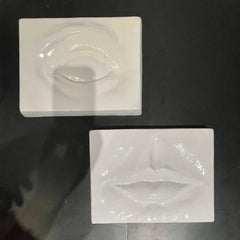 1970's Erotic Counterpart Ceramic Italian Wall Plaques Mouth & Eye