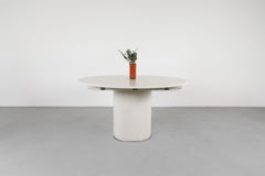 1970s Erwin Nagel Quadrondo Table, White Lacquer, Round to Square