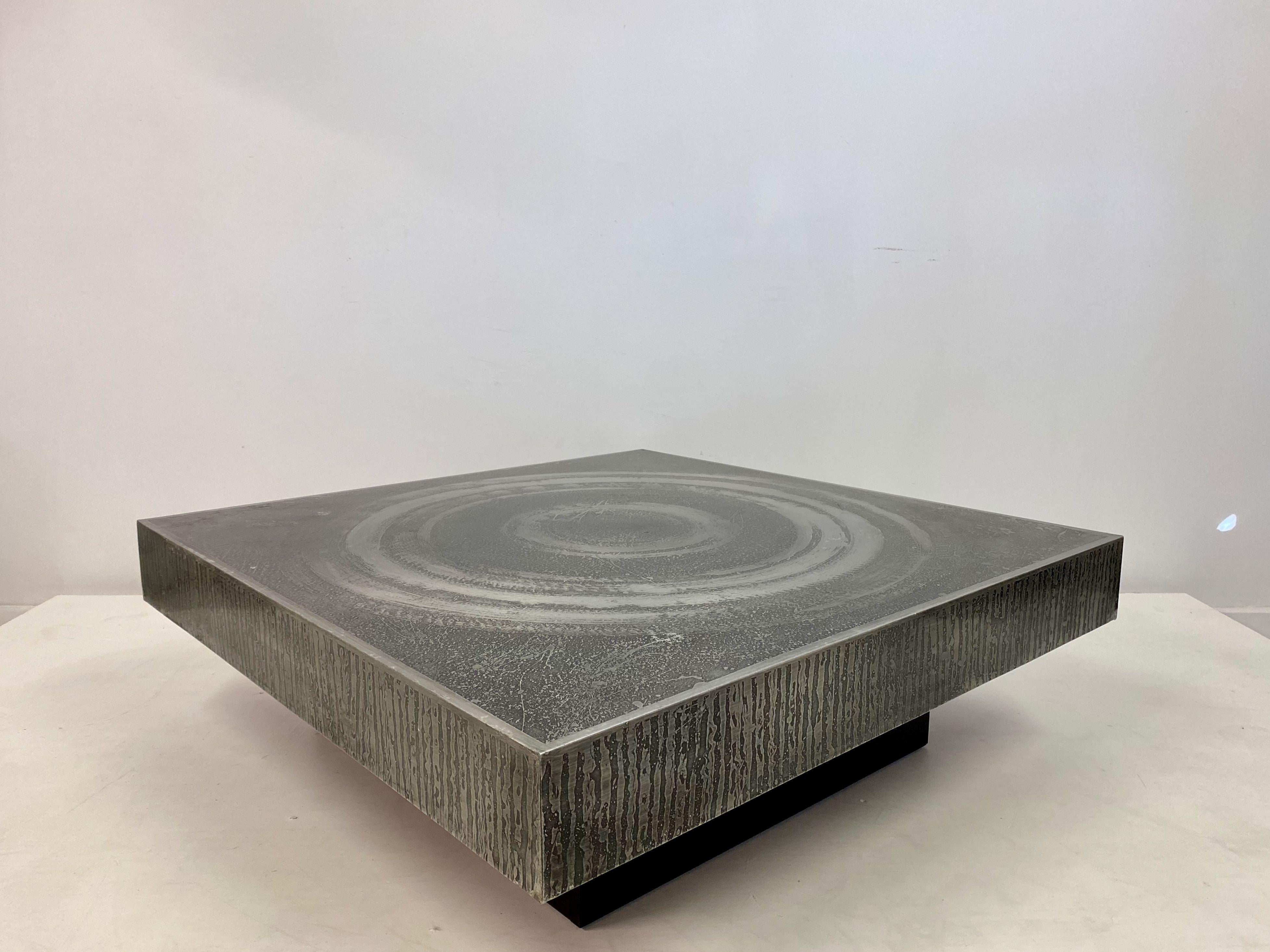 1970s Etched Aluminium Coffee Table 3