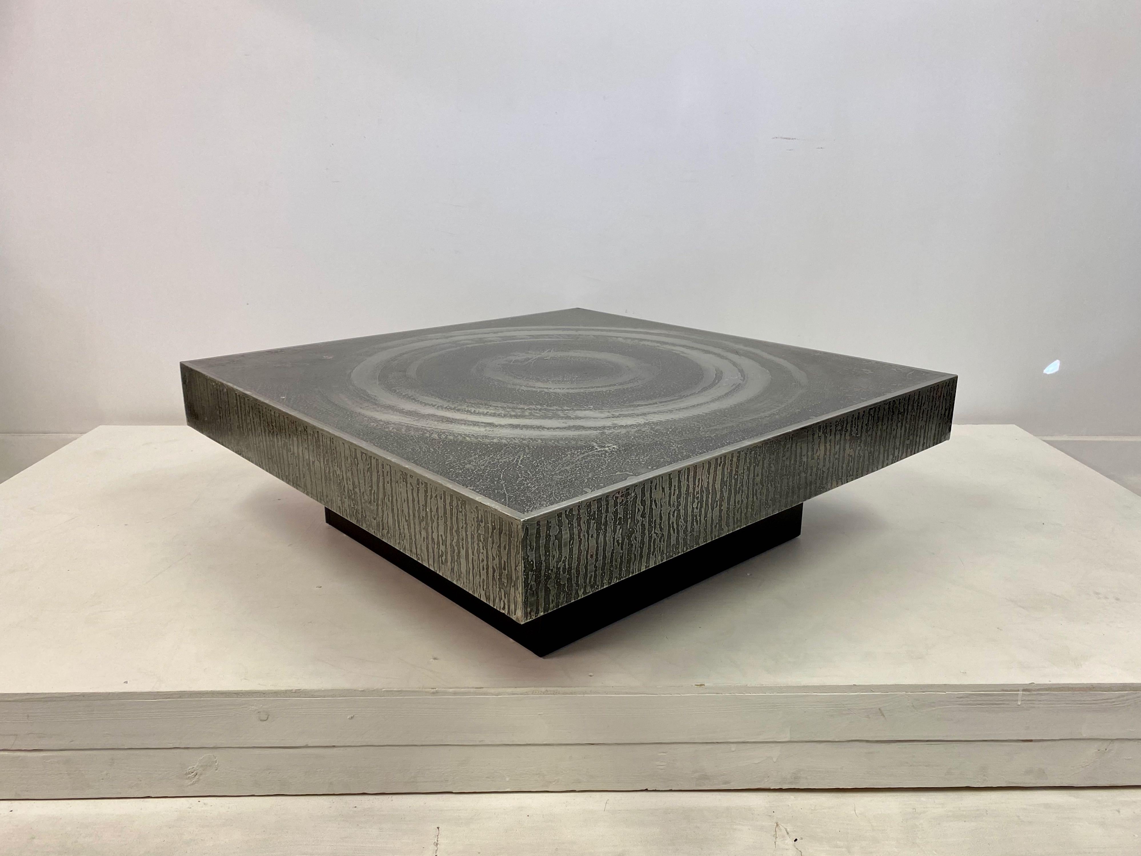 1970s Etched Aluminium Coffee Table 4