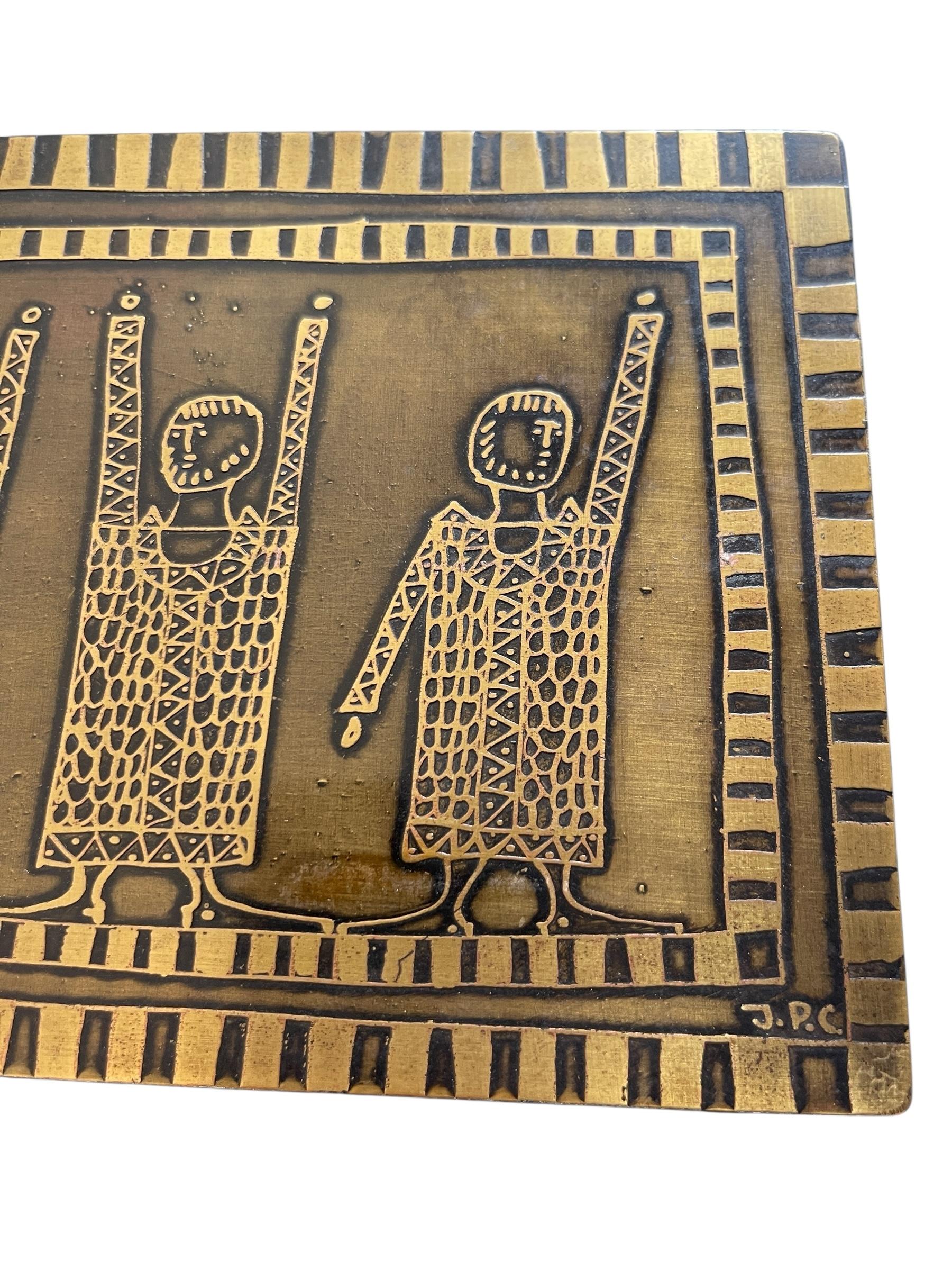 Boîte décorative en laiton gravé des années 1970 par Jean-Pierre Chevalier en vente 2