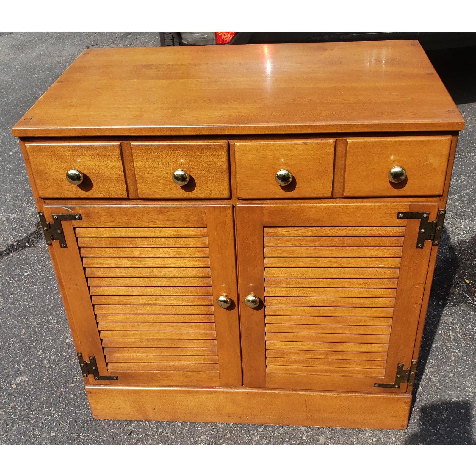 1970s Ethan Allen Baumritter Solid Maple Cabinet 2
