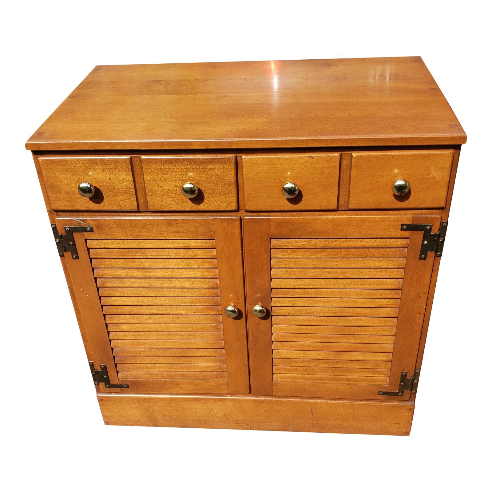 1970s Ethan Allen Baumritter Solid Maple Cabinet