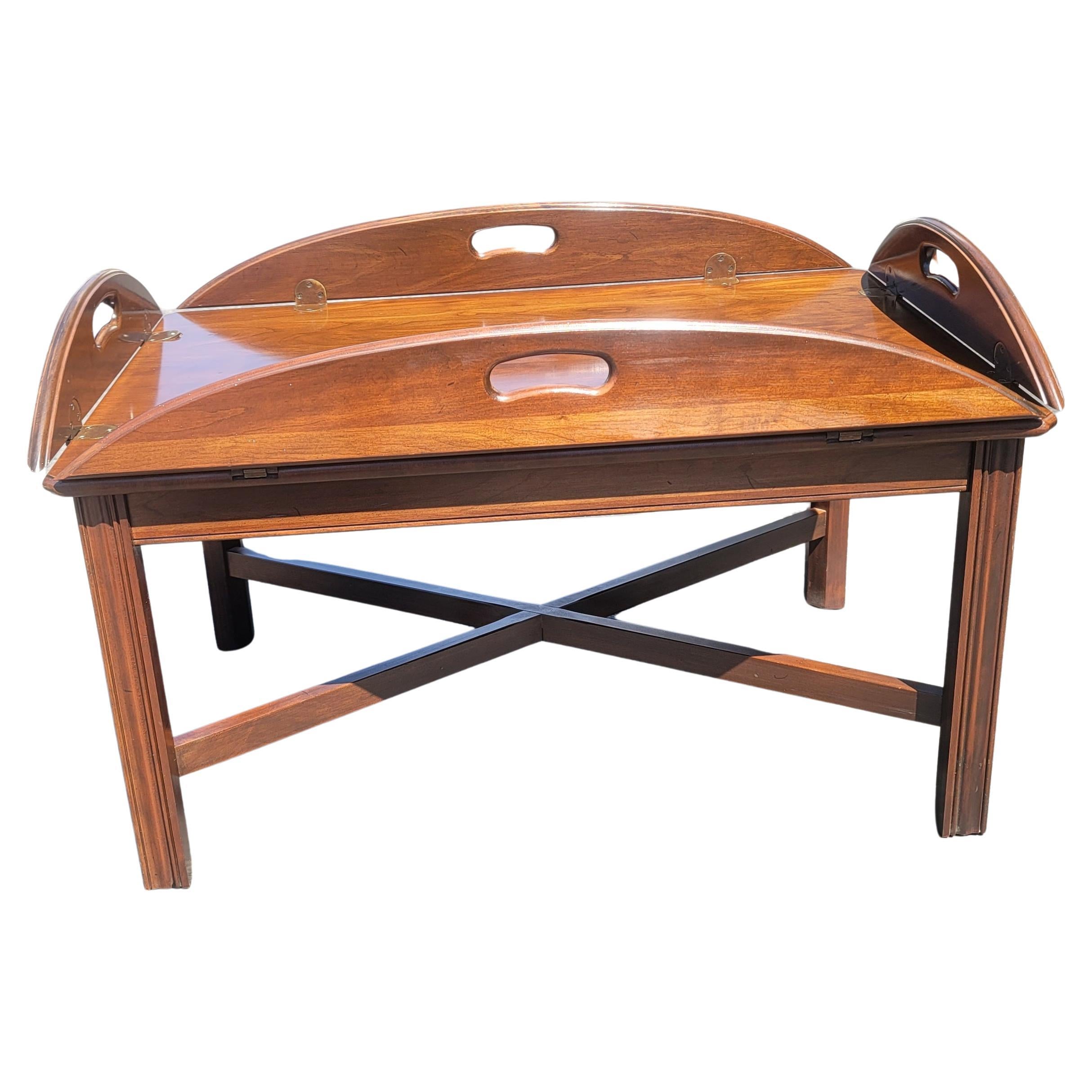 1970s, Ethan Allen Solid Cherry Butler Table For Sale at 1stDibs