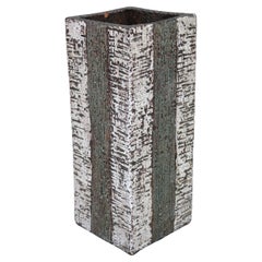 1970s European Brutalist Ceramic Vase – Tall Textured Mid-Century Modern Form