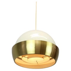 1970s European Mid-Century Modern Brass Metal Space Age Pendant Lamp