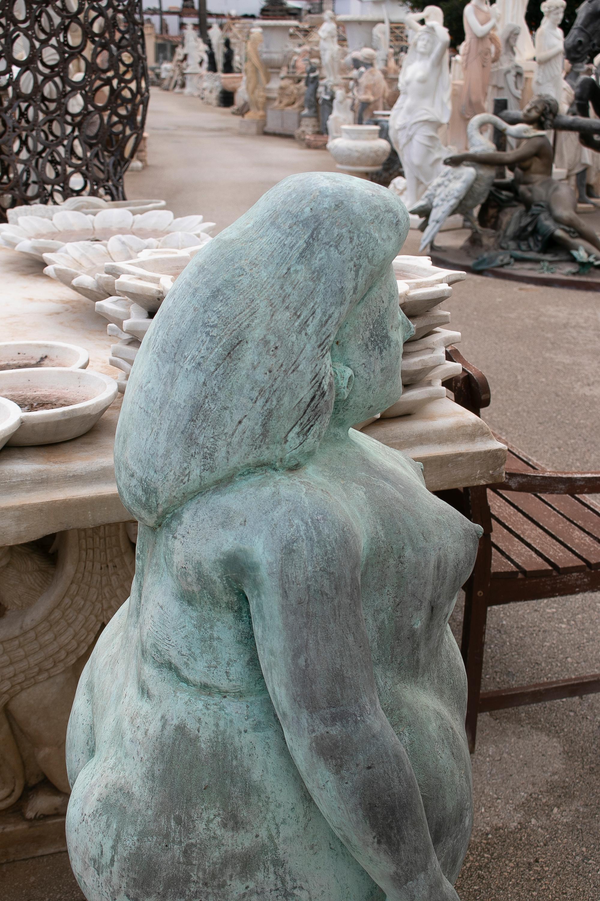 1970s European Woman Bronze Sculpture 7