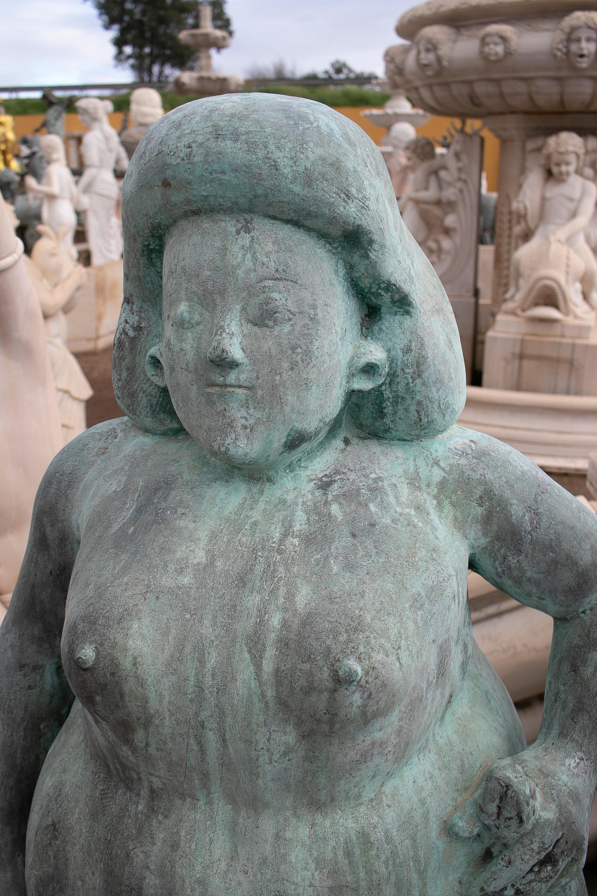 1970s European Woman Bronze Sculpture In Good Condition In Marbella, ES