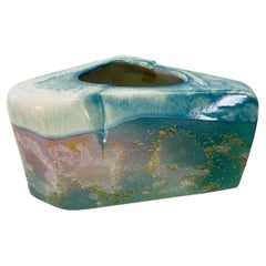 1970s Evans Design Group Triangular Raku Planter