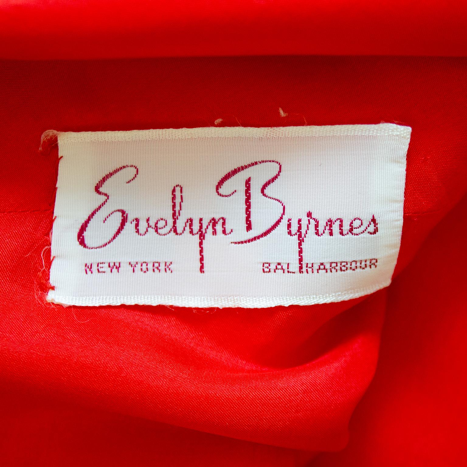 1970's Evelyn Byrnes Flame Red Rayon Crepe Gown  For Sale 1