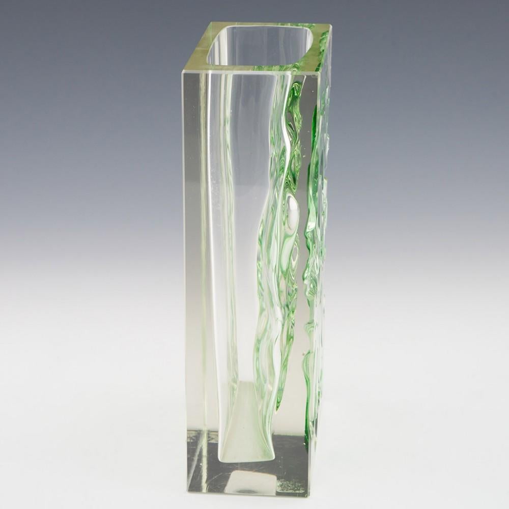 1970s Exbor Green Amoeba Block Vase Designed by Ladislav Oliva circa 1968 1