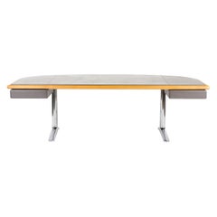 Custom Order Executive Desk and Wall Mounted Cabinet by Warren Platner for Knoll