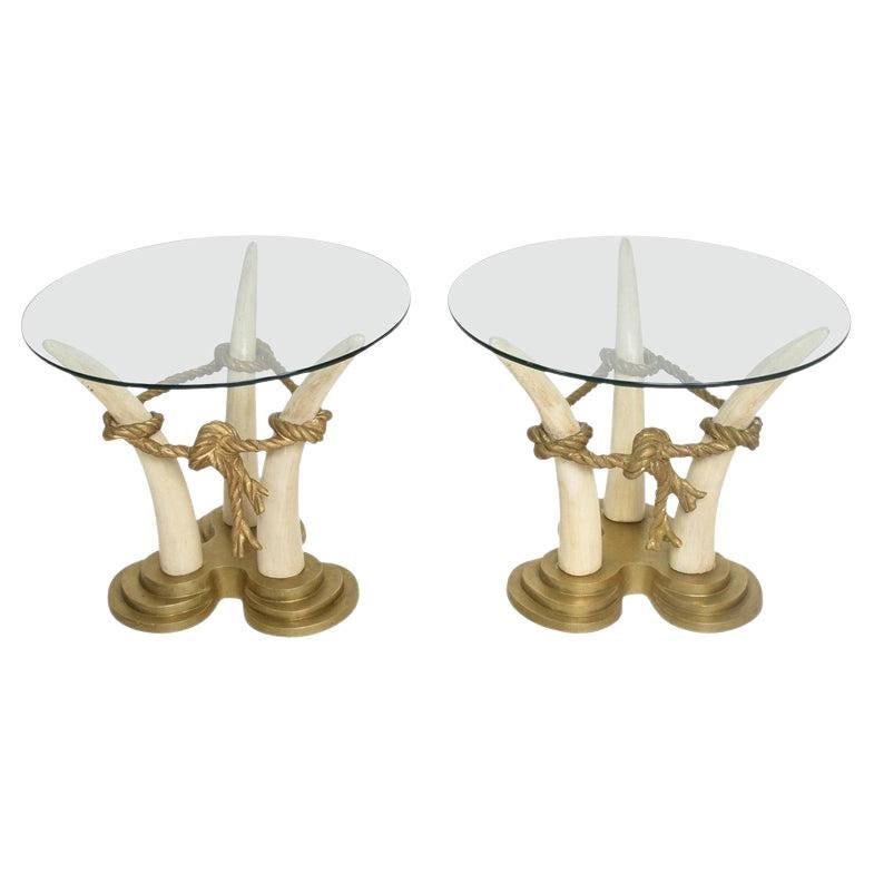  1970s Exotic Side Tables in Bronze Italo Valenti & Company Spain For Sale