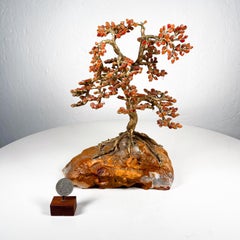 1970s Exquisite Table Sculpture Bonsai Tree on Stone