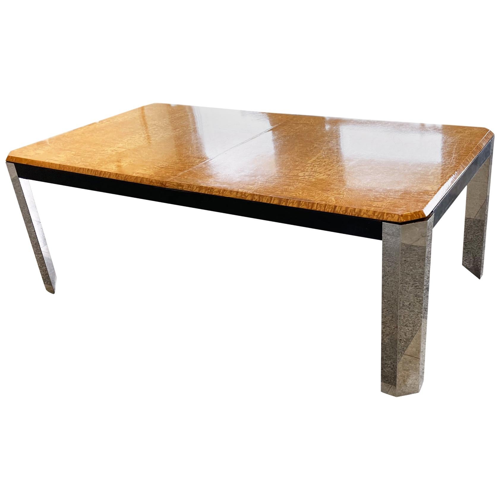 1970s Extendable Dining Table in the style of Milo Baughman