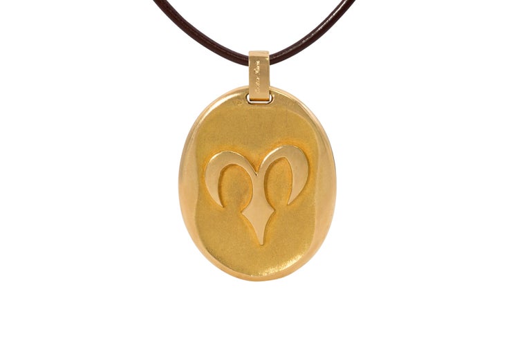 Cartier Lenfant Gold Aries Zodiac Pendant 1970s For Sale at 1stDibs