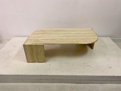 1970S Eye Shaped Travertine Coffee Table