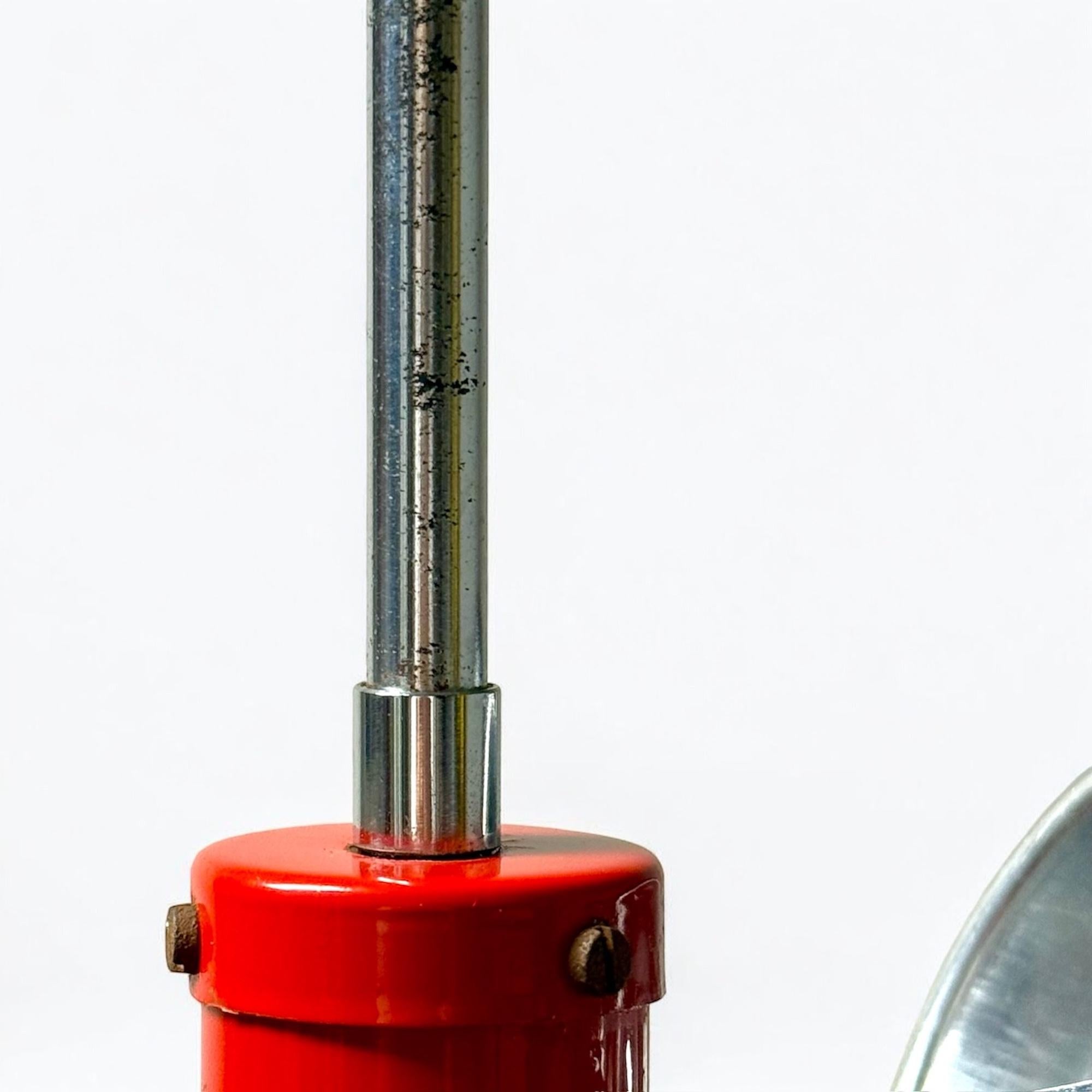 Lampada a sospensione Eyeball degli anni '70 in smalto rosso e cromo, Italia in vendita 1