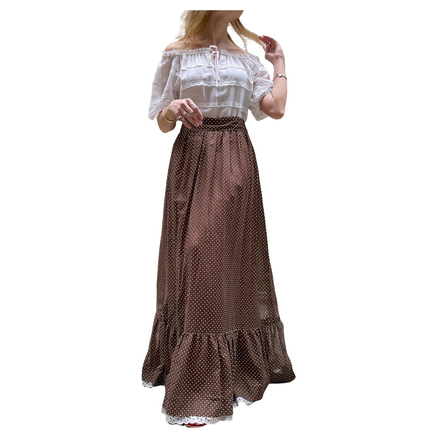 1970s Eyelet Off-The-Shoulder Maxidress For Sale