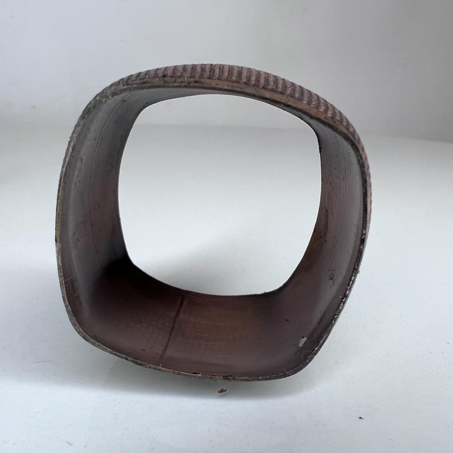 Late 20th Century 1970s Fabulous Modern 9 Copper Napkin Ring Holders with Textured Design