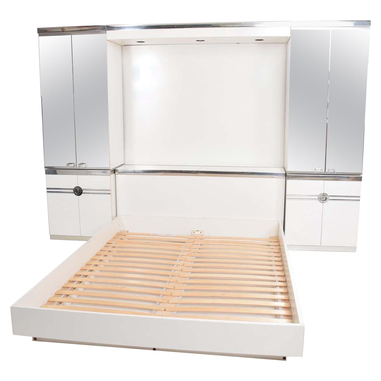 1970s Fabulous Pierre Cardin Complete Mirrored Queen Bedroom Set Ensemble