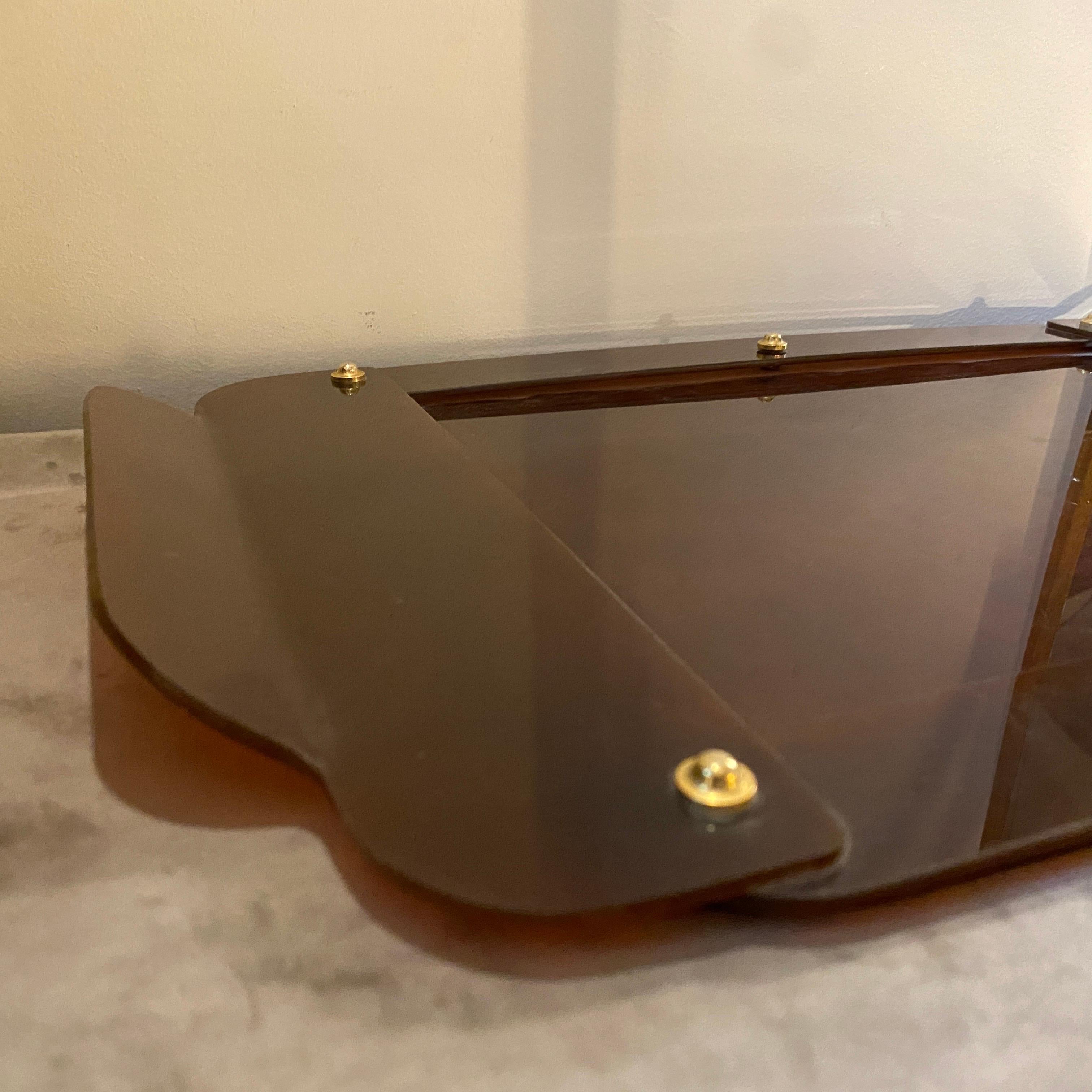 1970s Fake Tortoise Lucite and Brass Italian Serving Tray 1