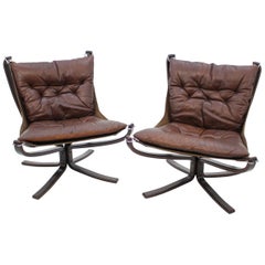 1970s Falcon Chair by Sigurd Ressell for Vatne Møbler, Set of 2