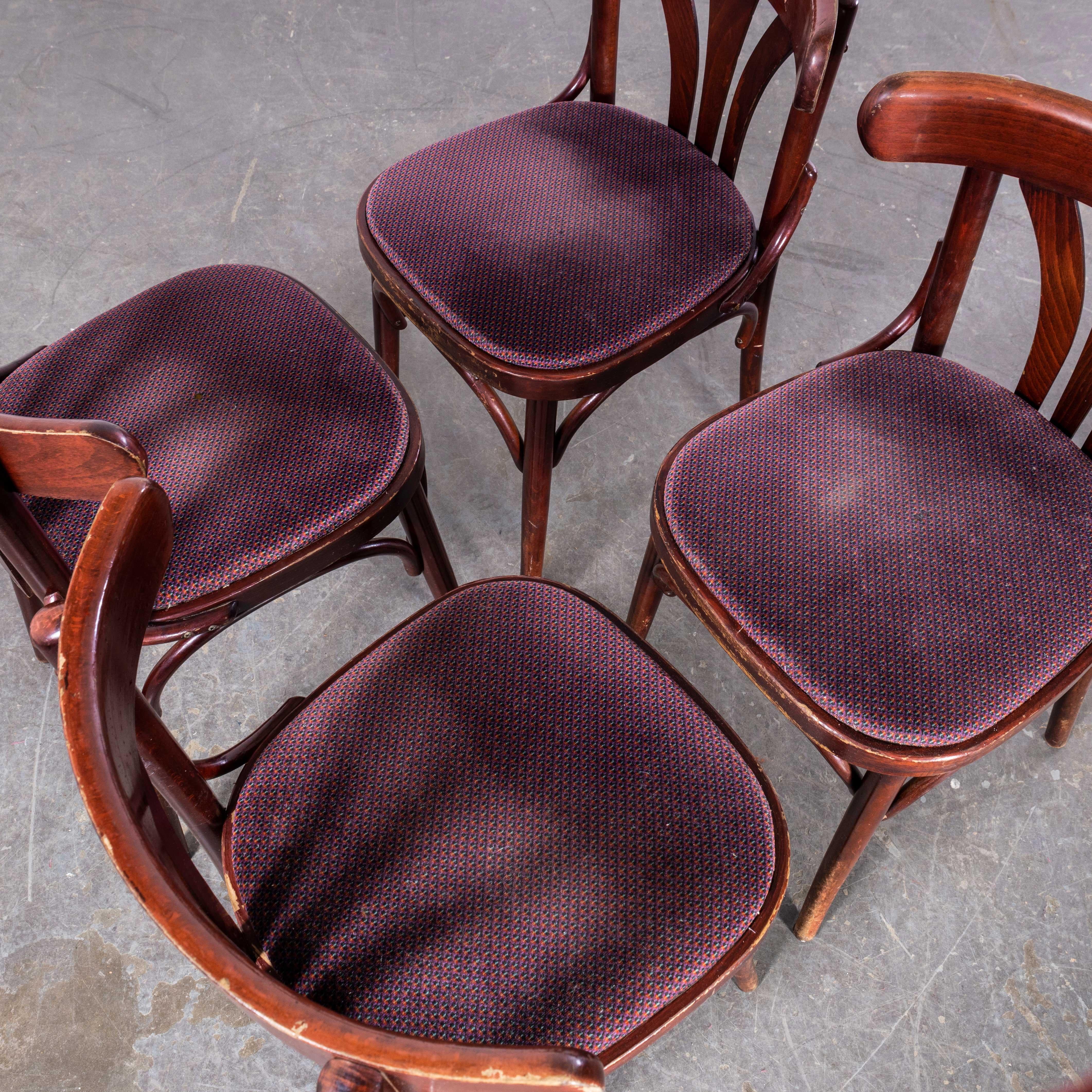 1970's Fan Back Upholstered Bentwood Dining Chair - Set Of Four 3