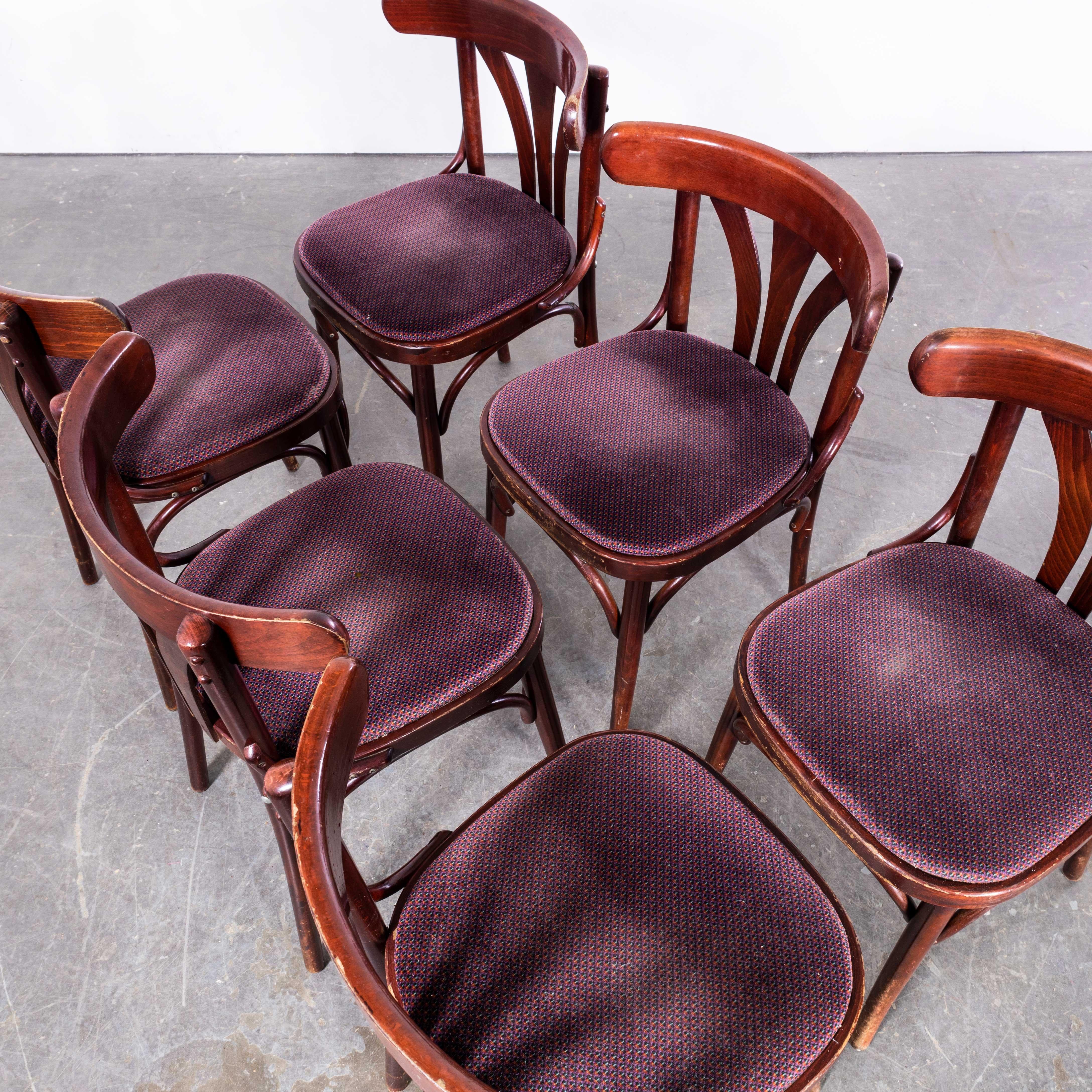 1970's Fan Back Upholstered Bentwood Dining Chair - Set Of Six 2